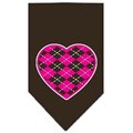 Unconditional Love Argyle Heart Pink Screen Print Bandana Cocoa Large UN851599